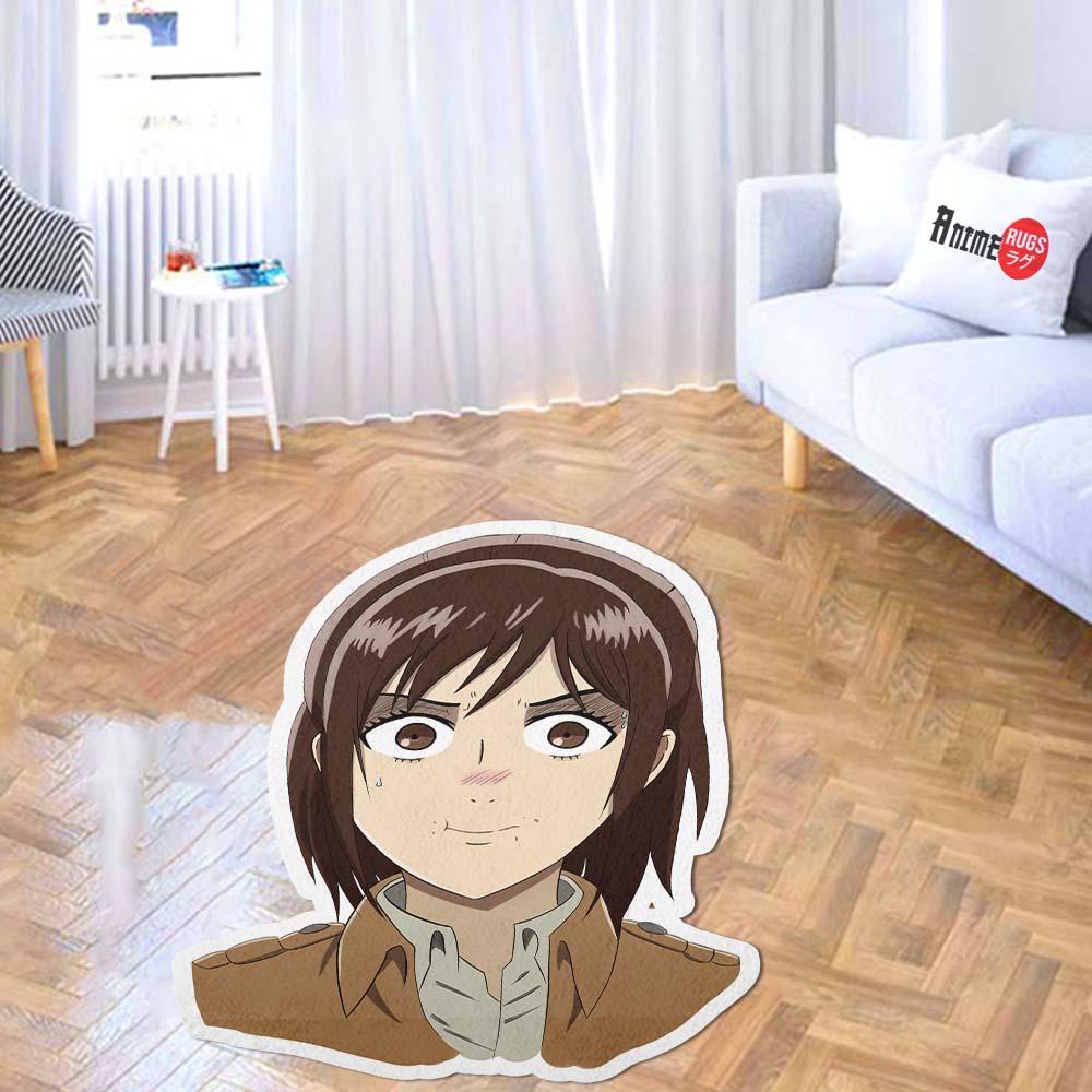Sasha Blouse Shaped Rug Custom Attack On Titan Anime Room Decor Mat Quality Carpet-Animerugs