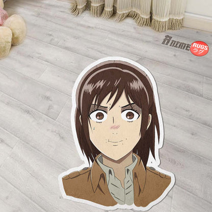 Sasha Blouse Shaped Rug Custom Attack On Titan Anime Room Decor Mat Quality Carpet-Animerugs