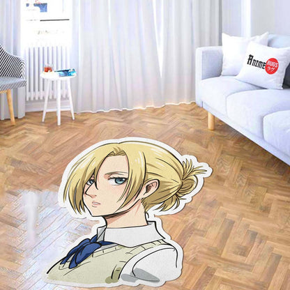 Annie Leonhart Shaped Rug Custom Attack On Titan Anime Room Decor Mat Quality Carpet-Animerugs