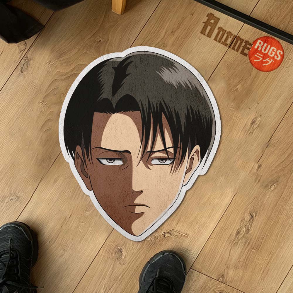 Levi Ackerman Shaped Rug Custom Attack On Titan Anime Room Decor Mat Quality Carpet-Animerugs
