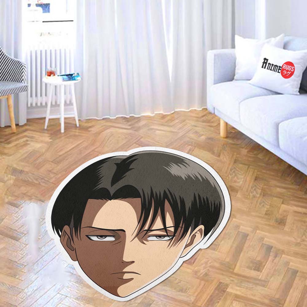 Levi Ackerman Shaped Rug Custom Attack On Titan Anime Room Decor Mat Quality Carpet-Animerugs