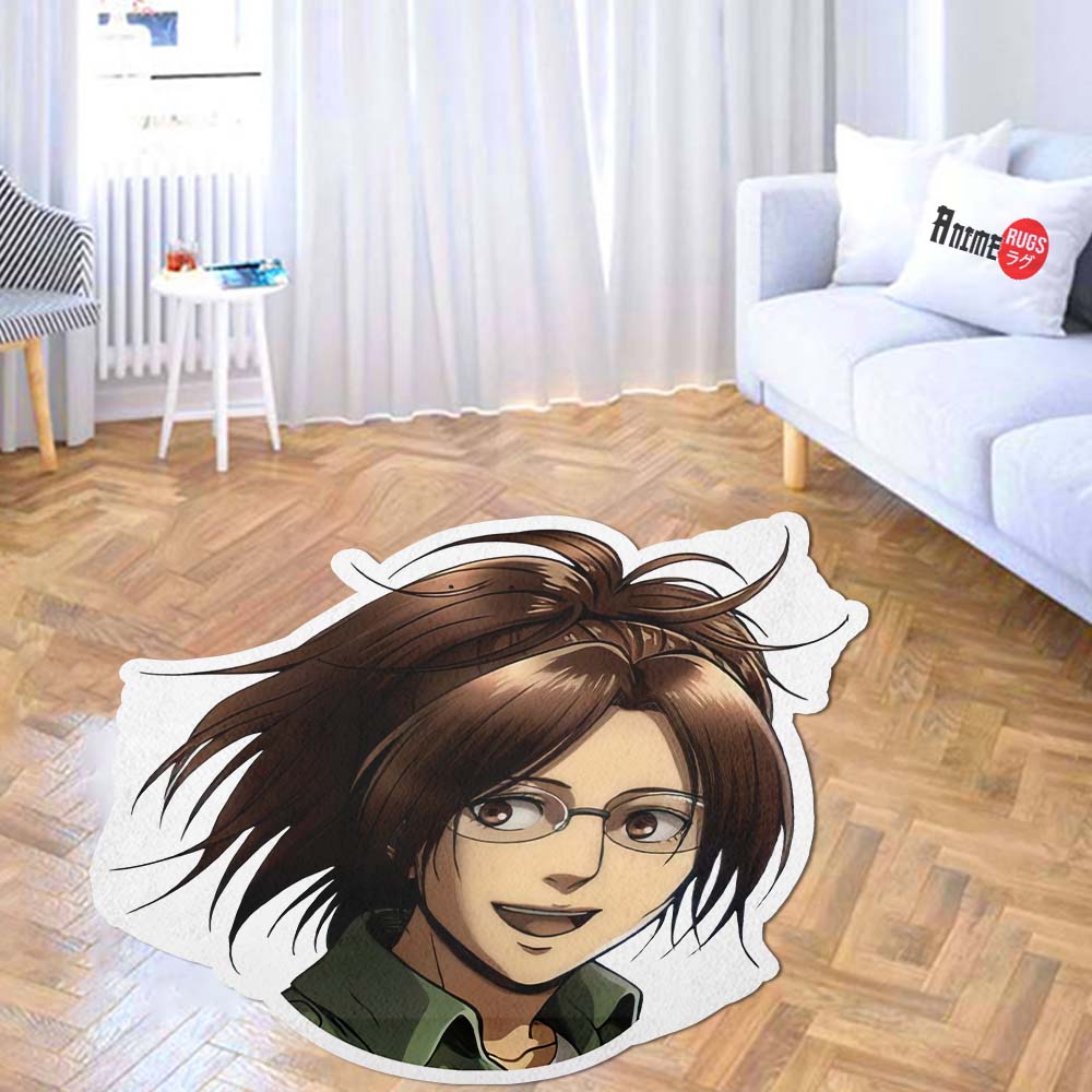 Hange Zoe Shaped Rug Custom Attack On Titan Anime Room Decor Mat Quality Carpet-Animerugs