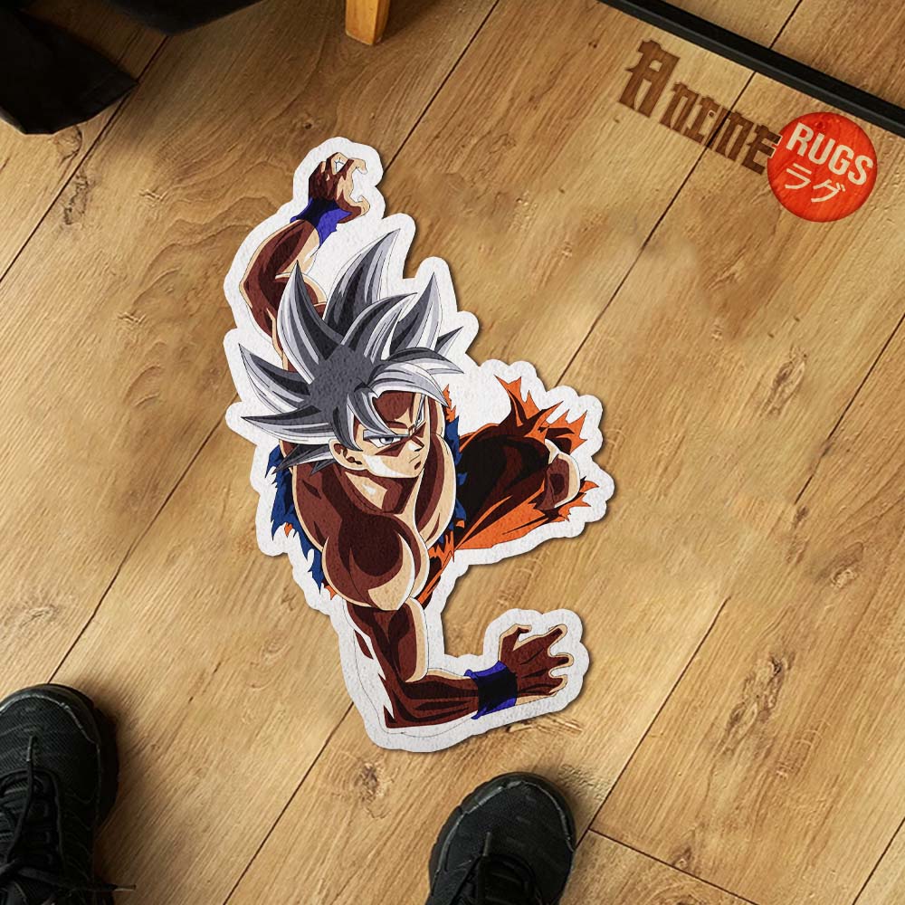 Goku Ultra Instinct Shaped Rug Custom Anime Dragon Ball Mats Room Decor Quality Carpets-Animerugs