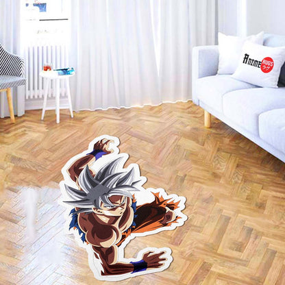 Goku Ultra Instinct Shaped Rug Custom Anime Dragon Ball Mats Room Decor Quality Carpets-Animerugs