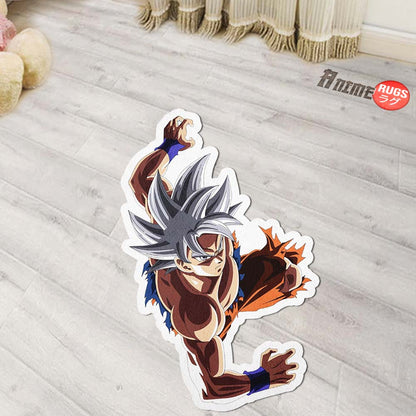 Goku Ultra Instinct Shaped Rug Custom Anime Dragon Ball Mats Room Decor Quality Carpets-Animerugs