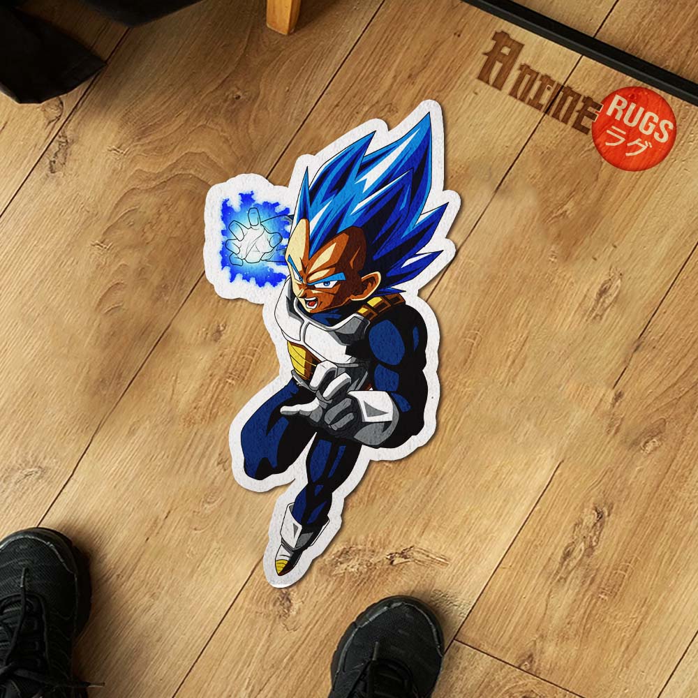 Vegeta Blue Shaped Rug Custom Anime Dragon Ball Mats Room Decor Quality Carpets-Animerugs