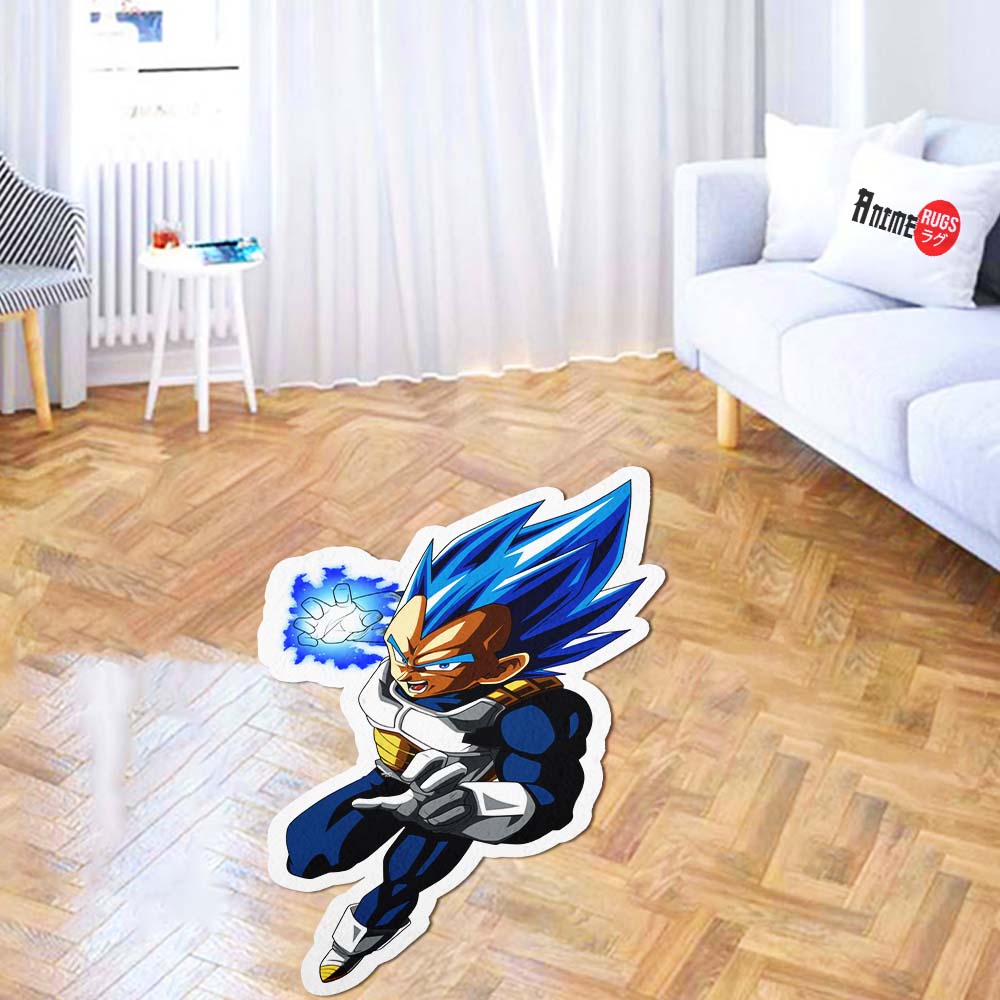 Vegeta Blue Shaped Rug Custom Anime Dragon Ball Mats Room Decor Quality Carpets-Animerugs