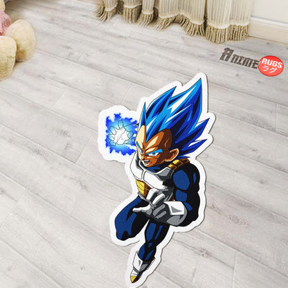 Vegeta Blue Shaped Rug Custom Anime Dragon Ball Mats Room Decor Quality Carpets-Animerugs