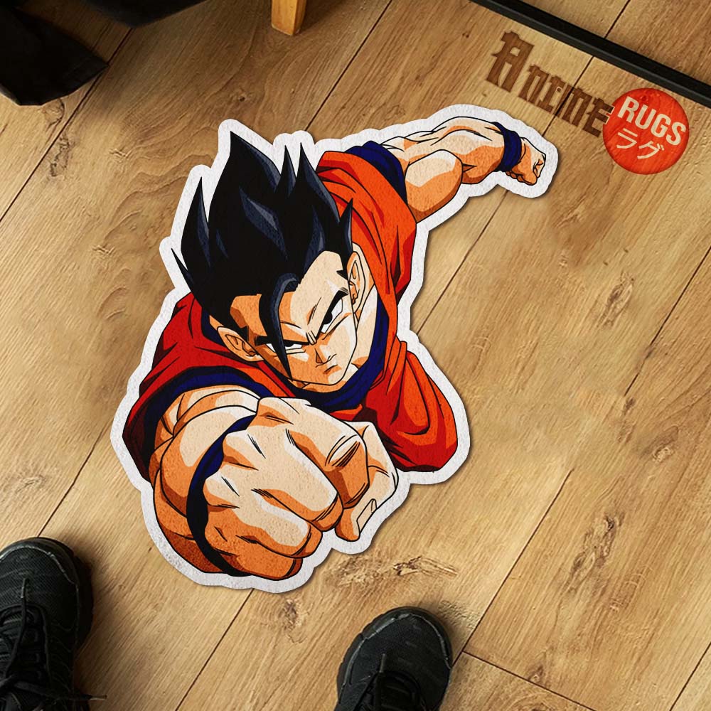 Gohan Shaped Rug Custom Anime Dragon Ball Mats Room Decor Quality Carpets-Animerugs