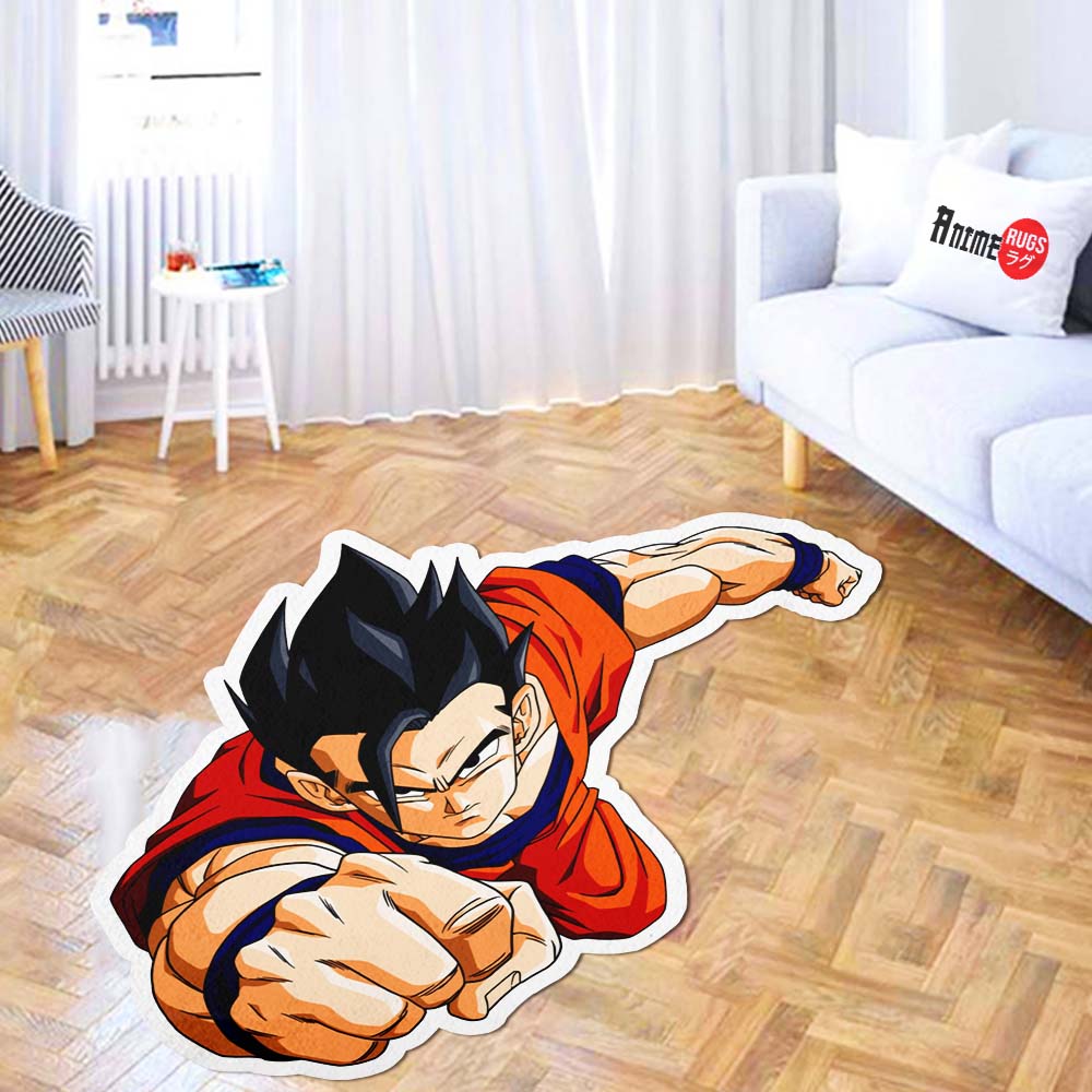 Gohan Shaped Rug Custom Anime Dragon Ball Mats Room Decor Quality Carpets-Animerugs
