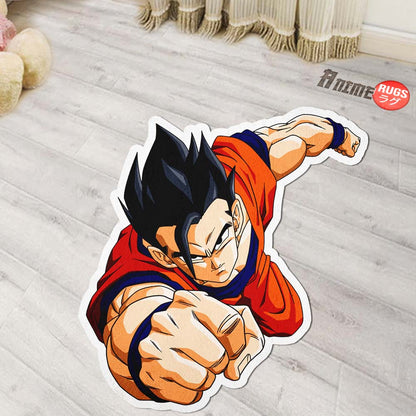Gohan Shaped Rug Custom Anime Dragon Ball Mats Room Decor Quality Carpets-Animerugs