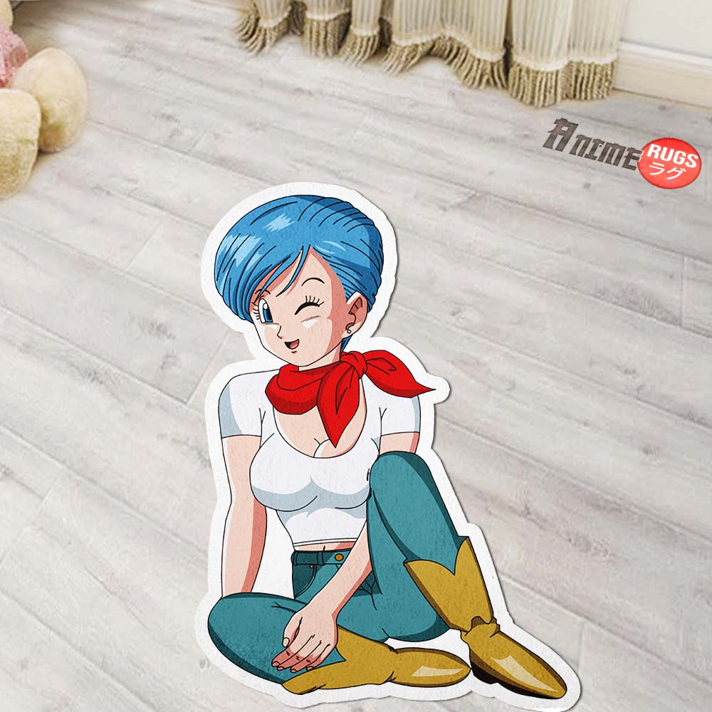Bulma Shaped Rug Custom Anime Dragon Ball Mats Room Decor Quality Carpets-Animerugs