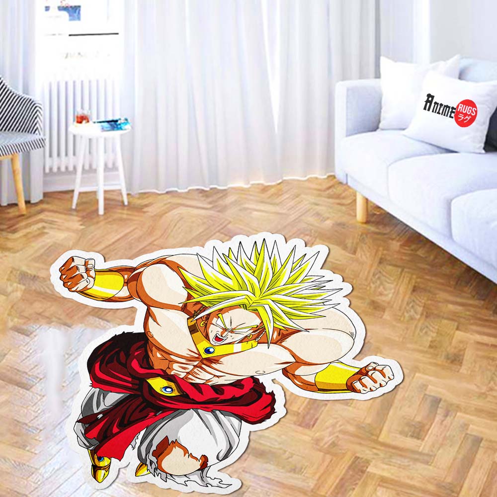 Broly Shaped Rug Custom Anime Dragon Ball Mats Room Decor Quality Carpets-Animerugs