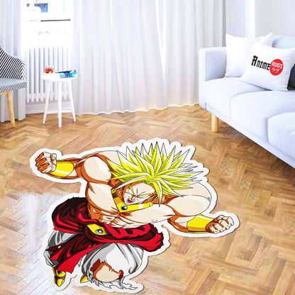 Broly Shaped Rug Custom Anime Dragon Ball Mats Room Decor Quality Carpets-Animerugs