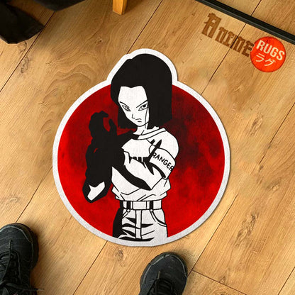 Android 17 Shaped Rug Custom Anime Dragon Ball Mats Room Decor Quality Carpets-Animerugs