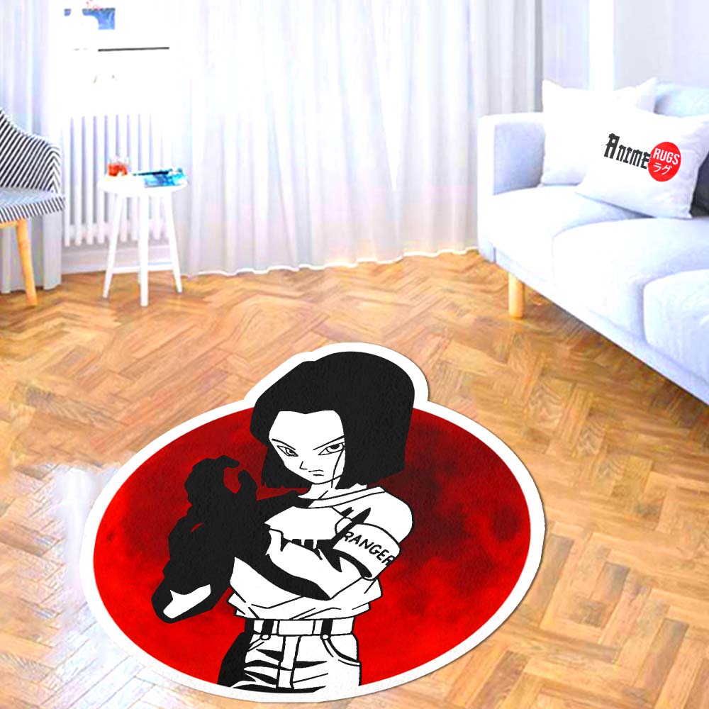 Android 17 Shaped Rug Custom Anime Dragon Ball Mats Room Decor Quality Carpets-Animerugs