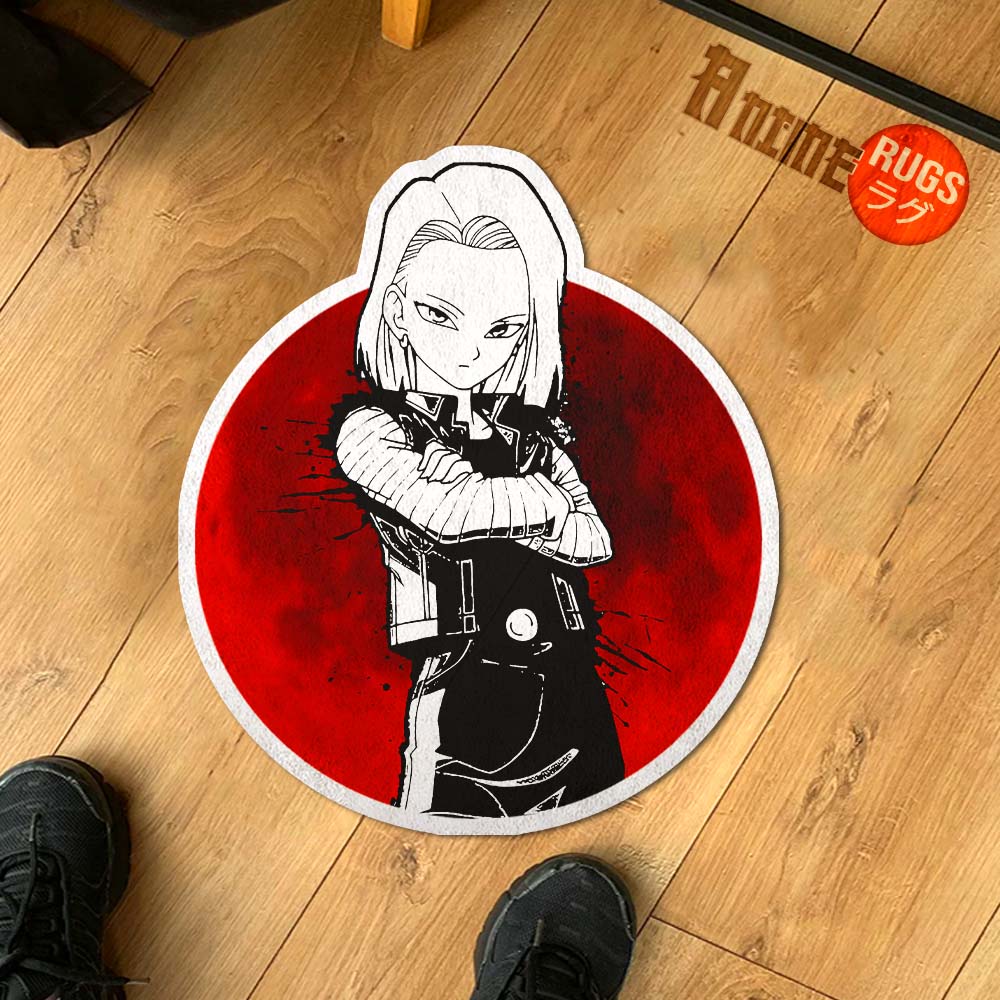 Android 18 Shaped Rug Custom Anime Dragon Ball Mats Room Decor Quality Carpets-Animerugs