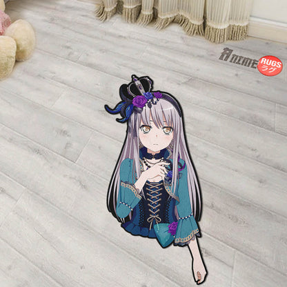 Blue Rose Shaped Rug Custom For Room Mats Decor Quality Carpet-Animerugs