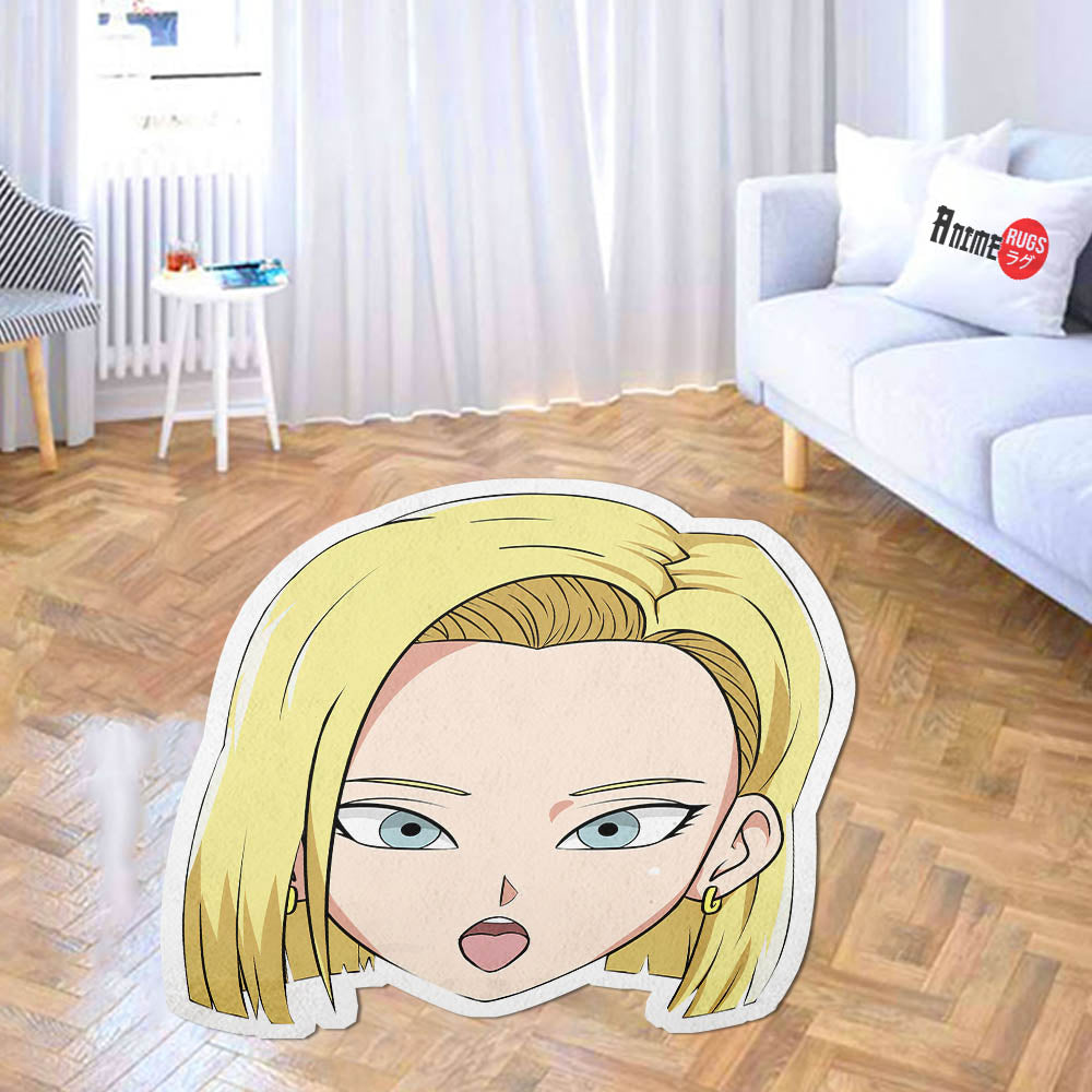 Android 18 Shaped Rugs Custom Anime Dragon Ball Carpets Room Decor Mats-Animerugs