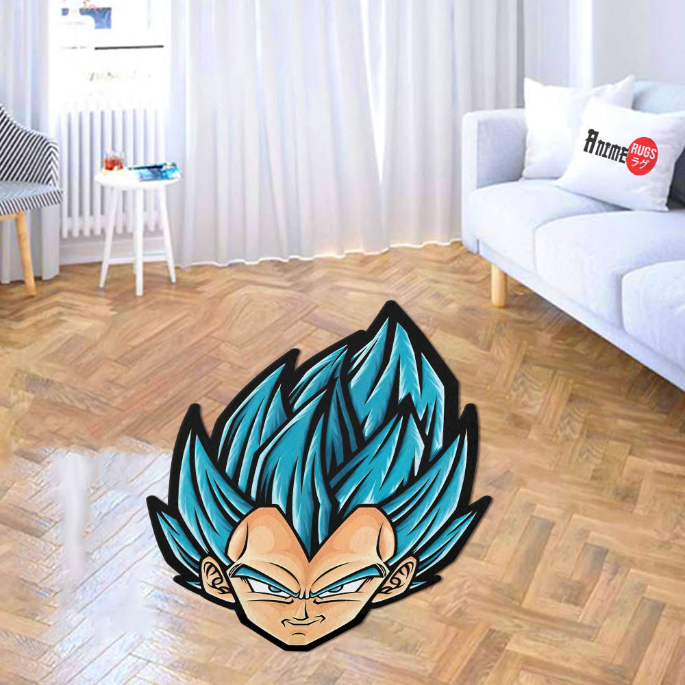 Vegeta Blue Shaped Rugs Custom Anime Dragon Ball Carpets Room Decor Mats-Animerugs