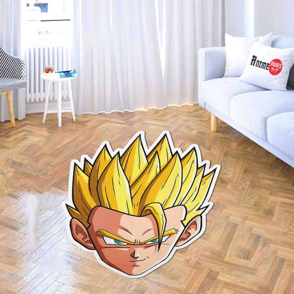 Gohan Shaped Rugs Custom Anime Dragon Ball Carpets Room Decor Mats-Animerugs