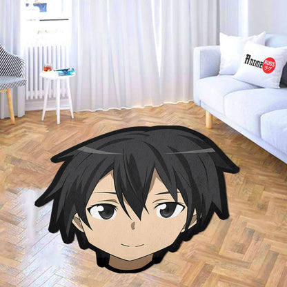 Kazuto Kirigaya Shaped Rugs Custom Anime Sword Art Online Carpets Room Decor Mats-Animerugs