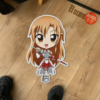 Asuna Yuuki Shaped Rugs Custom Anime Sword Art Online Carpets Room Decor Mats-Animerugs