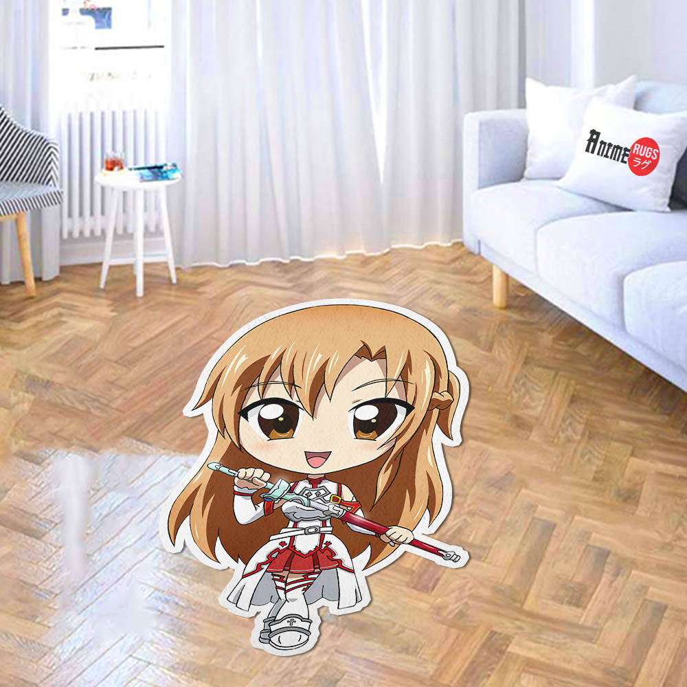 Asuna Yuuki Shaped Rugs Custom Anime Sword Art Online Carpets Room Decor Mats-Animerugs