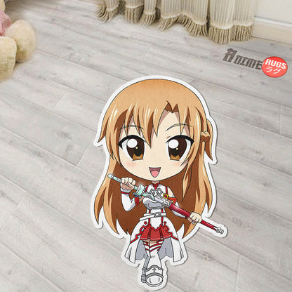 Asuna Yuuki Shaped Rugs Custom Anime Sword Art Online Carpets Room Decor Mats-Animerugs