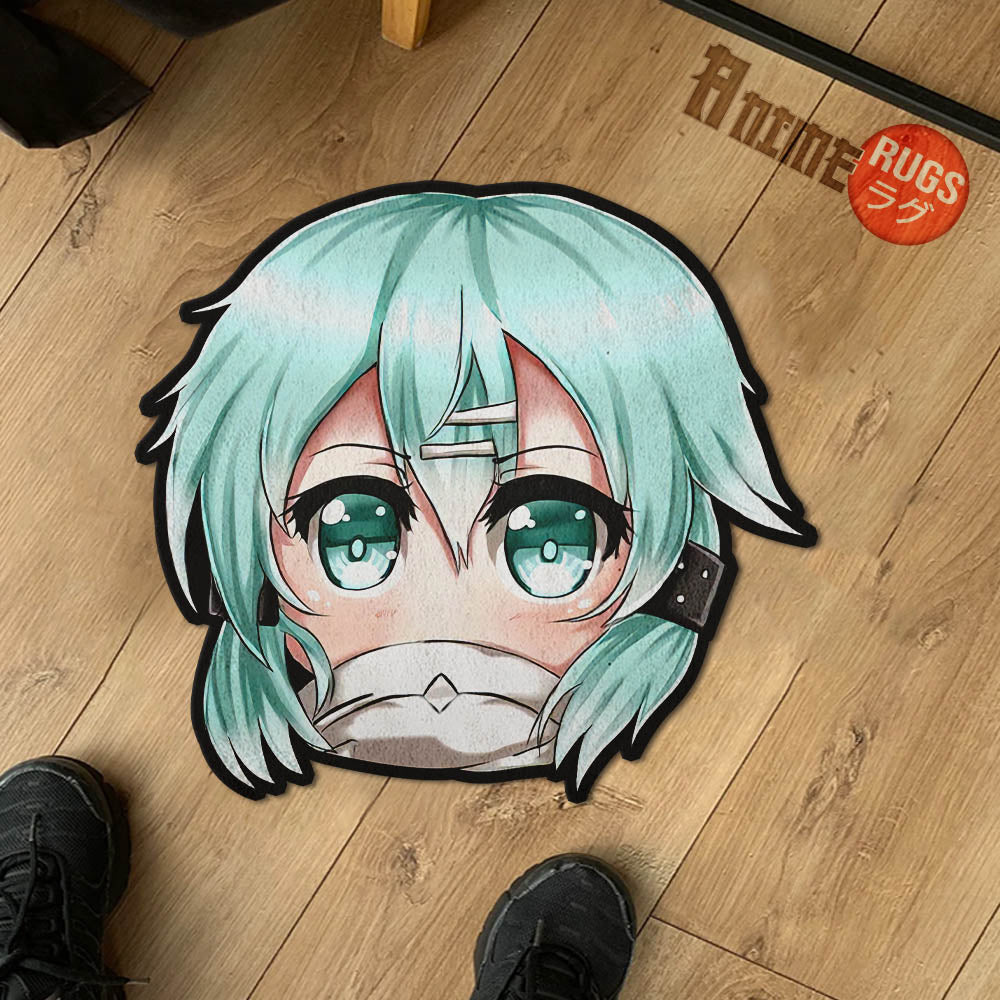 Shino Asada Shaped Rugs Custom Anime Sword Art Online Carpets Room Decor Mats-Animerugs