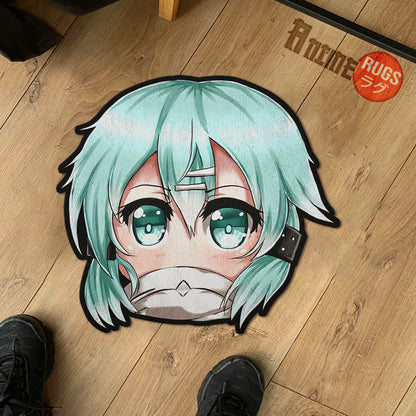 Shino Asada Shaped Rugs Custom Anime Sword Art Online Carpets Room Decor Mats-Animerugs