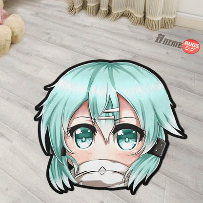 Shino Asada Shaped Rugs Custom Anime Sword Art Online Carpets Room Decor Mats-Animerugs