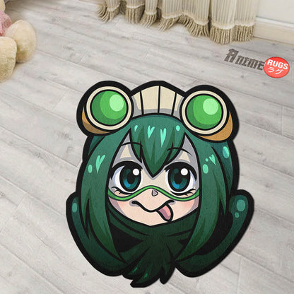 Asui Tsuyu Shaped Rugs Custom Anime My Hero Academia Carpets Room Decor Mats-Animerugs