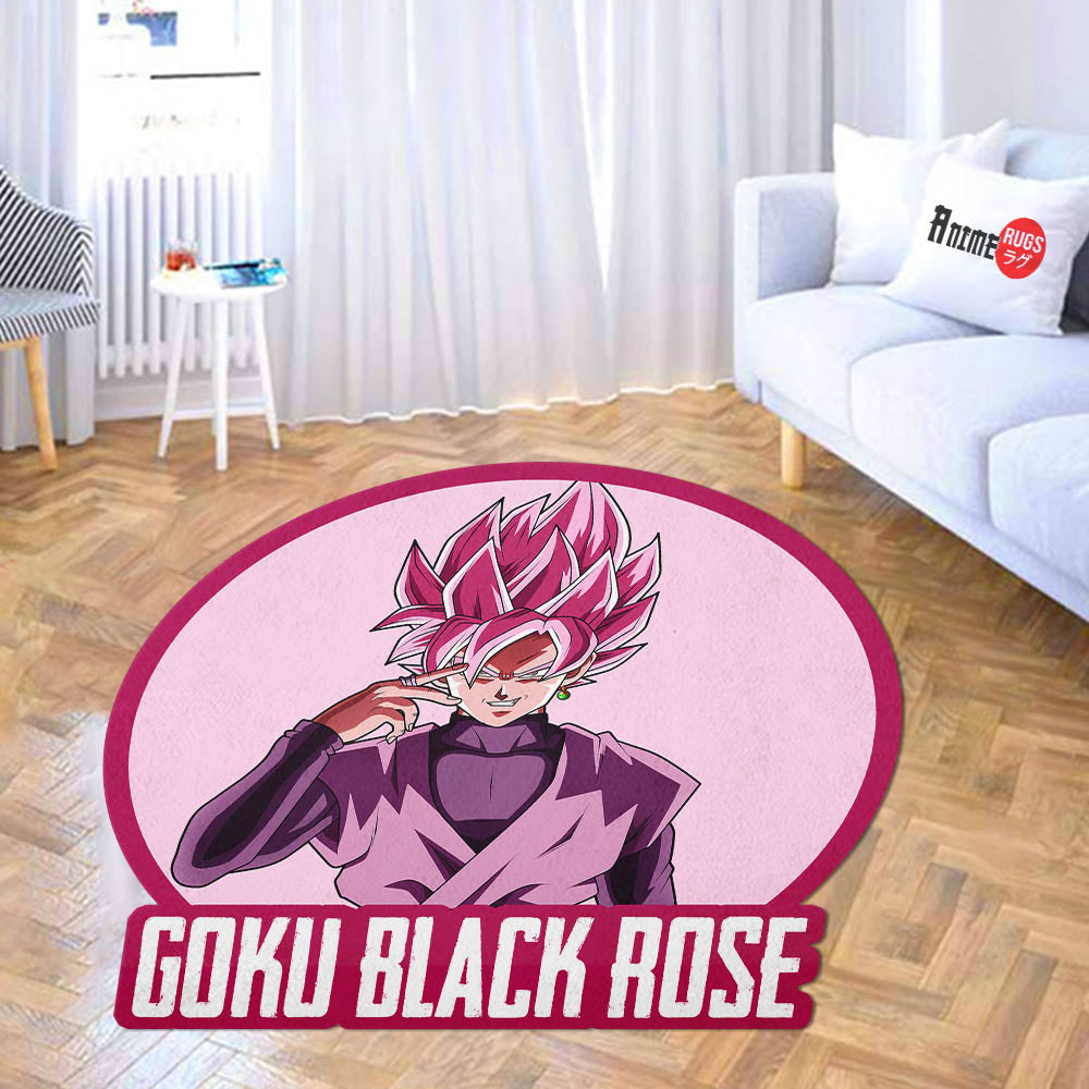 Goku Black Rose Shaped Rug Custom Anime Dragon Ball Mats For Bedroom Living Room Quality Carpets-Animerugs