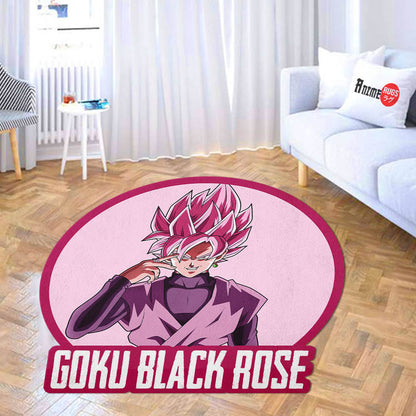 Goku Black Rose Shaped Rug Custom Anime Dragon Ball Mats For Bedroom Living Room Quality Carpets-Animerugs