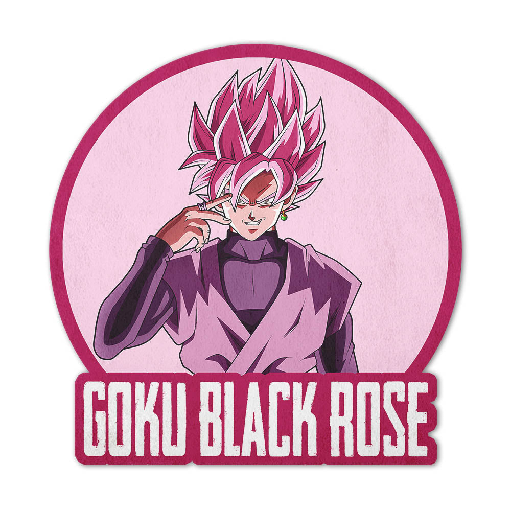 Goku Black Rose Shaped Rug Custom Anime Dragon Ball Mats For Bedroom Living Room Quality Carpets-Animerugs