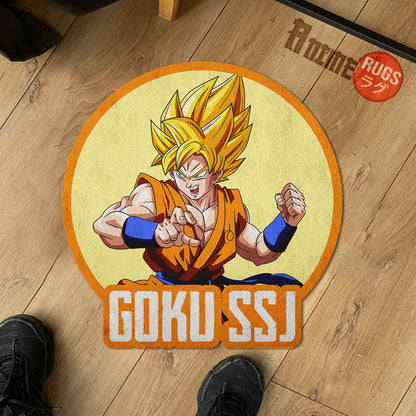 Goku SSJ Shaped Rug Custom Anime Dragon Ball Mats For Bedroom Living Room Quality Carpets-Animerugs