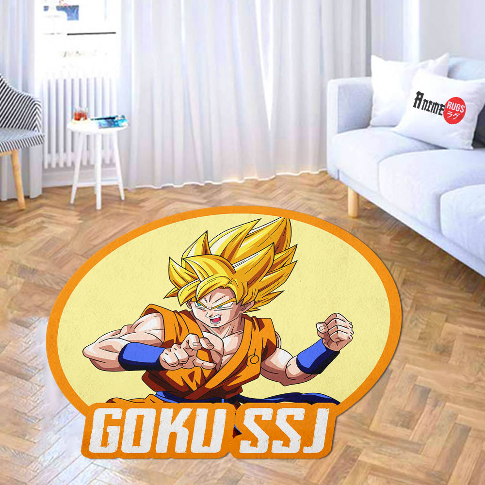 Goku SSJ Shaped Rug Custom Anime Dragon Ball Mats For Bedroom Living Room Quality Carpets-Animerugs