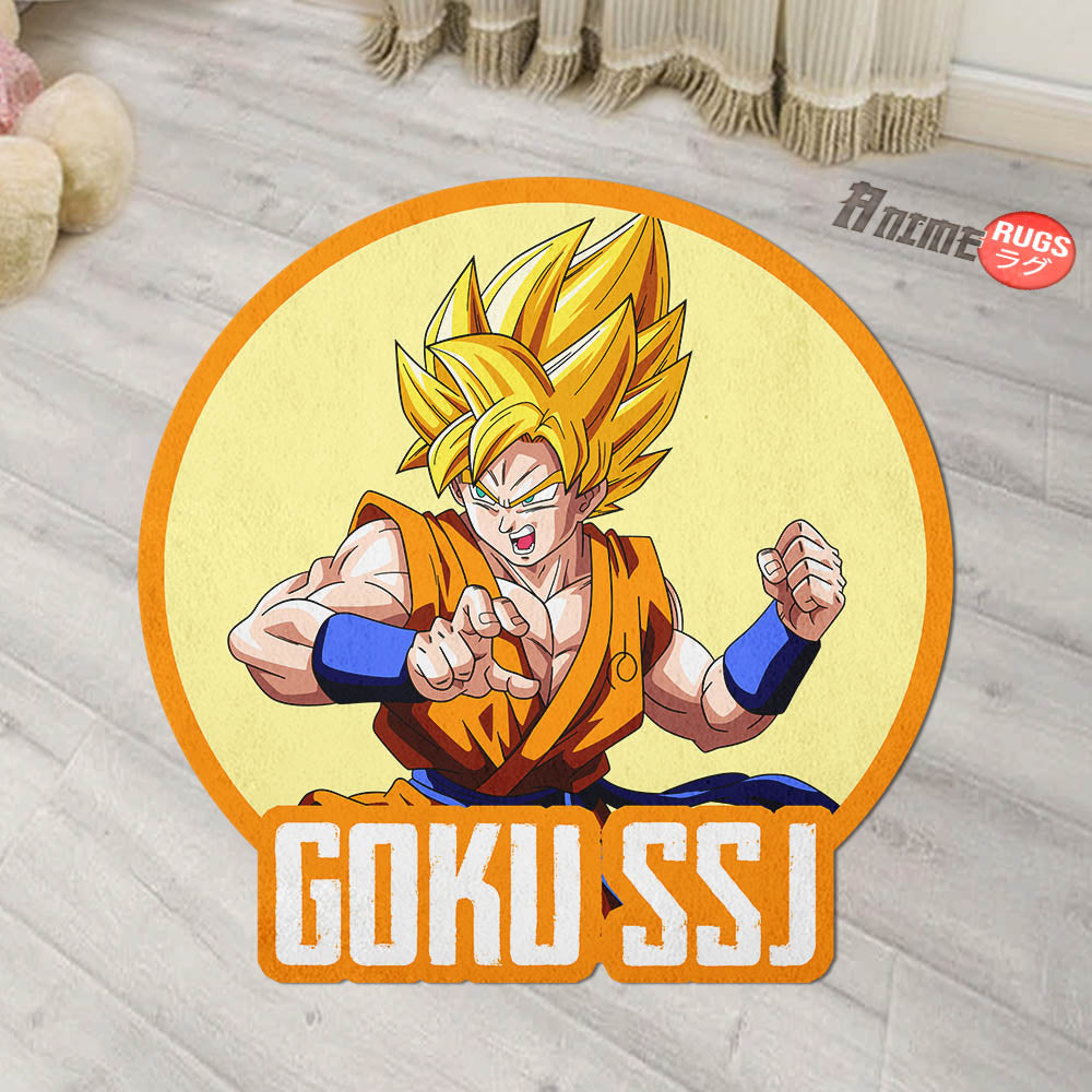Goku SSJ Shaped Rug Custom Anime Dragon Ball Mats For Bedroom Living Room Quality Carpets-Animerugs