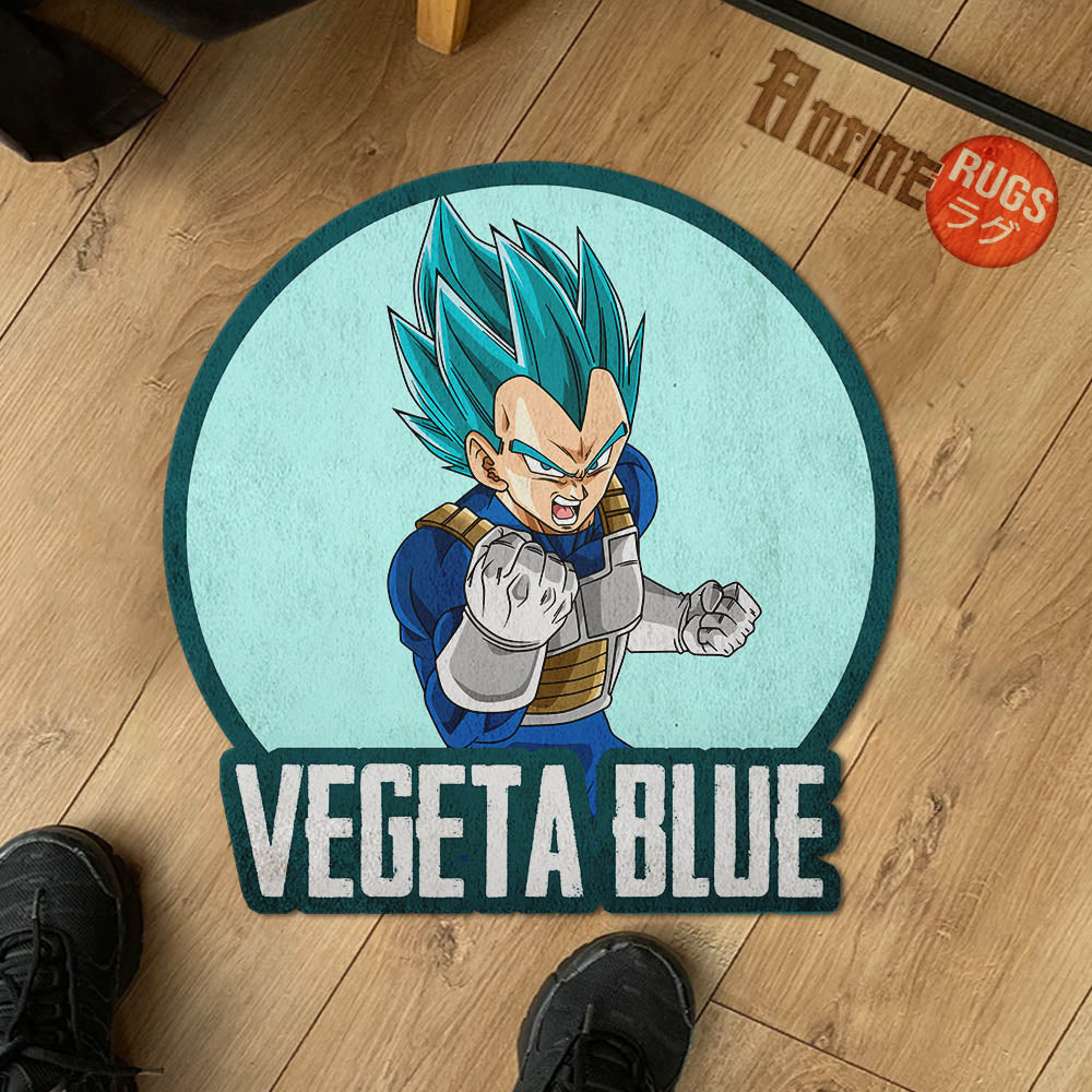 Vegeta Blue Shaped Rug Custom Anime Dragon Ball Mats For Bedroom Living Room Quality Carpets-Animerugs