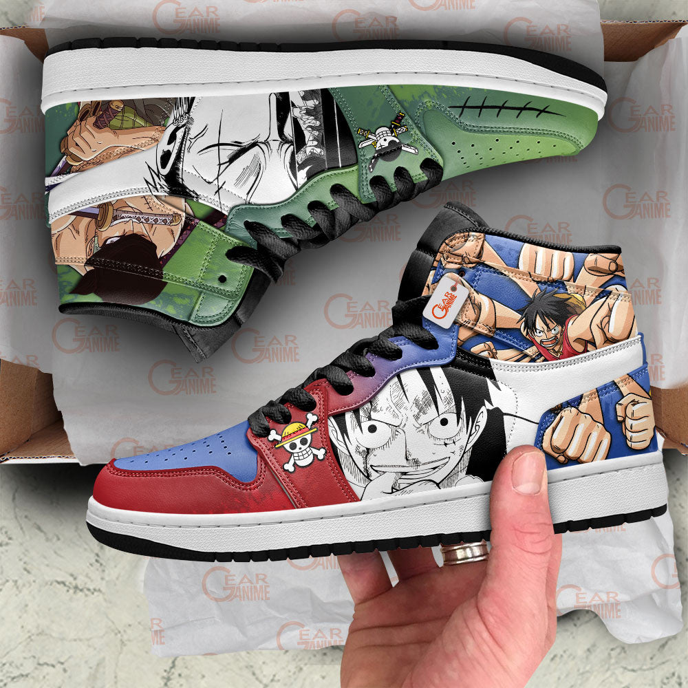 Luffy and Zoro J1-Sneakers Custom Shoes Gearanime.com