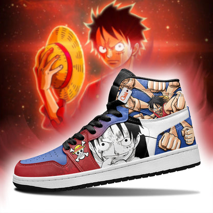 Luffy & Zoro J1 Sneakers - Custom Anime Design Straw Hat Pirates Edition