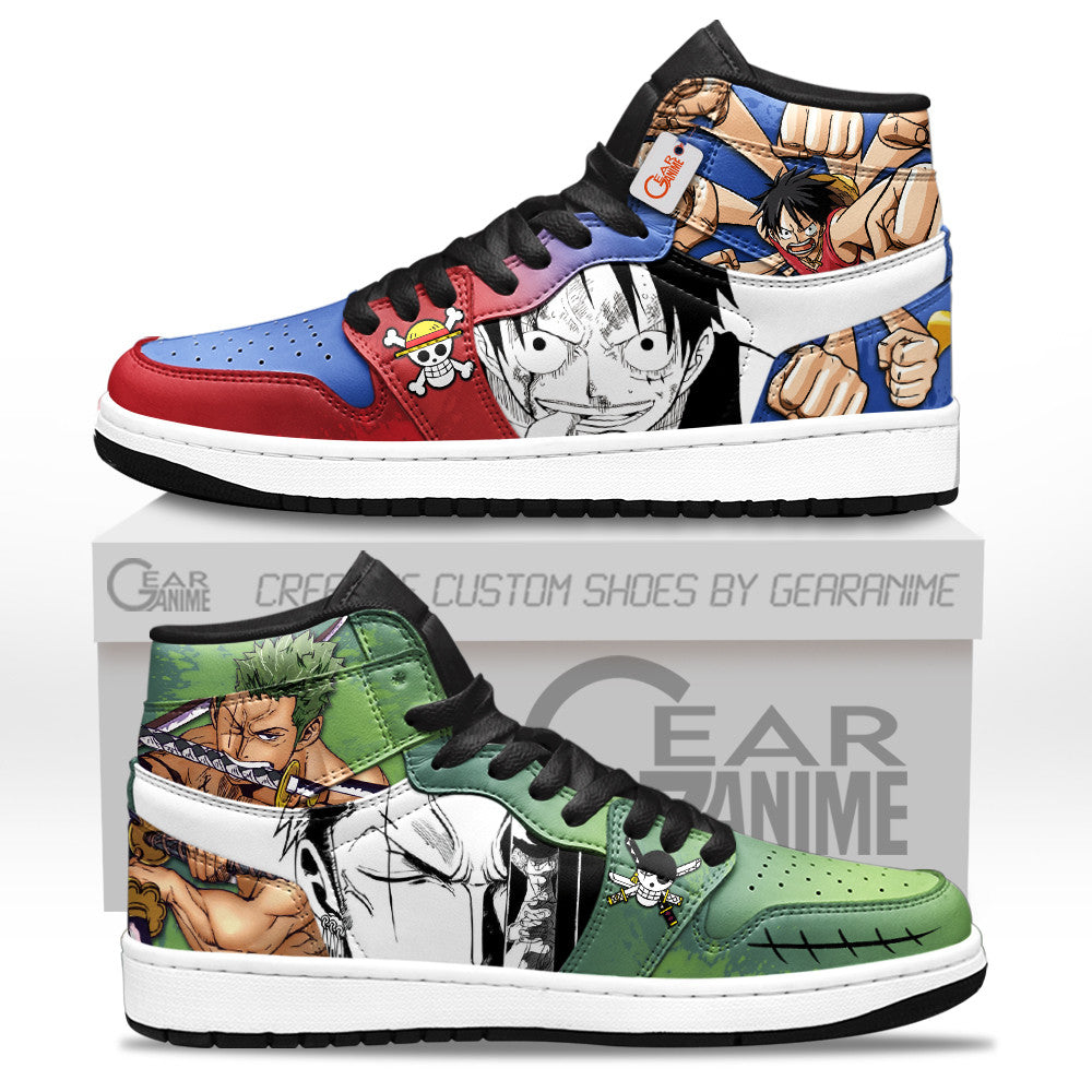 Luffy and Zoro J1-Sneakers Custom Shoes Gearanime.com