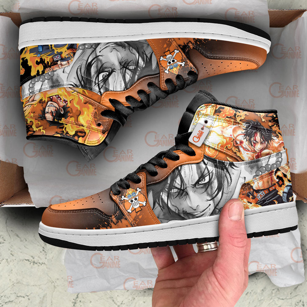 Portgas D. Ace J1-Sneakers Custom Shoes Gearanime.com
