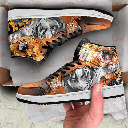 Portgas D. Ace J1-Sneakers Custom Shoes Gearanime.com