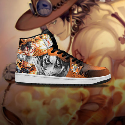 Portgas D. Ace J1-Sneakers Custom Shoes Gearanime.com