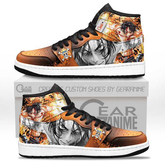 Portgas D. Ace J1-Sneakers Custom Shoes Gearanime.com
