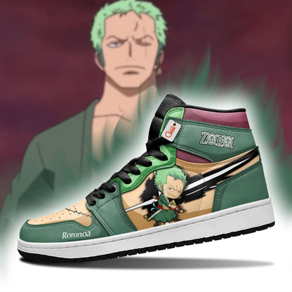 Roronoa Zoro J1 Sneakers - Custom Anime Design Chibi Style