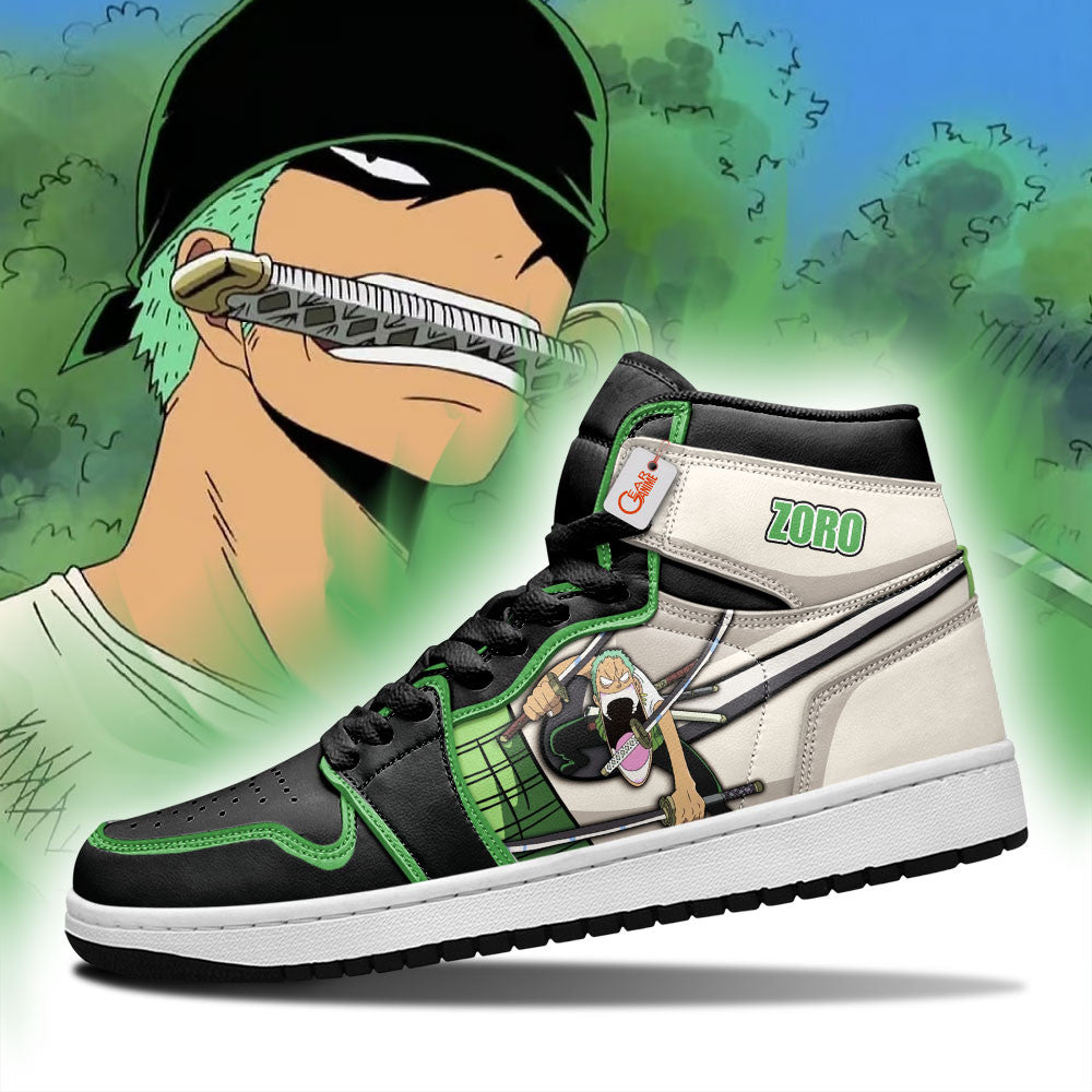 Roronoa Zoro J1 Sneakers - Custom Anime Design Big Mouth