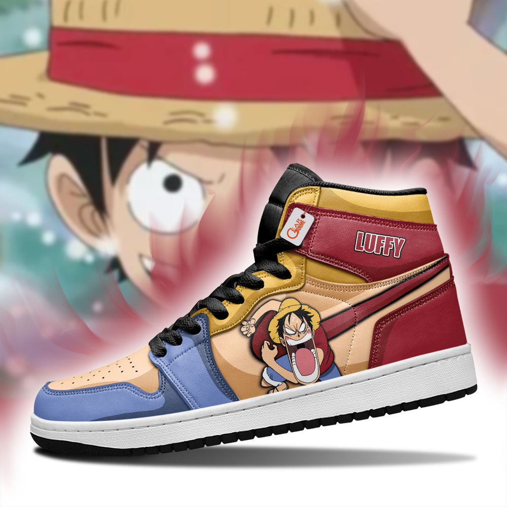 Luffy J1 Sneakers - Custom Anime Design Big Mouth